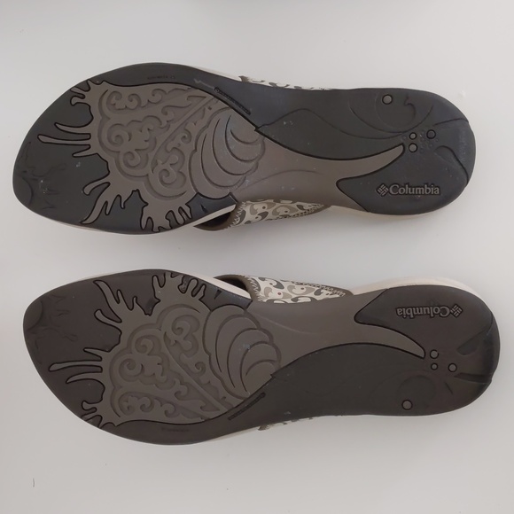 Columbia Women's Beige and Brown Summer Beach Flip Flop Sandals Size 10 - Picture 8 of 10